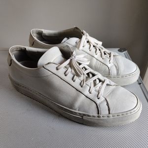 Gustin white leather sneakers sz 9